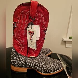 Vaccari University Texas San Antonio Python Genuine Leather Boots Men’s Sz 10